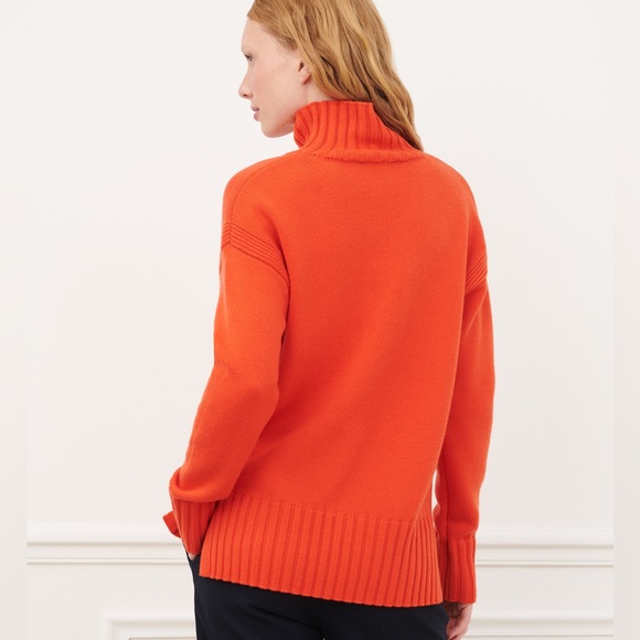 Comptoir des Cotonniers France Orange Wool High Neck Sweater Womens Pullover - Picture 6 of 13